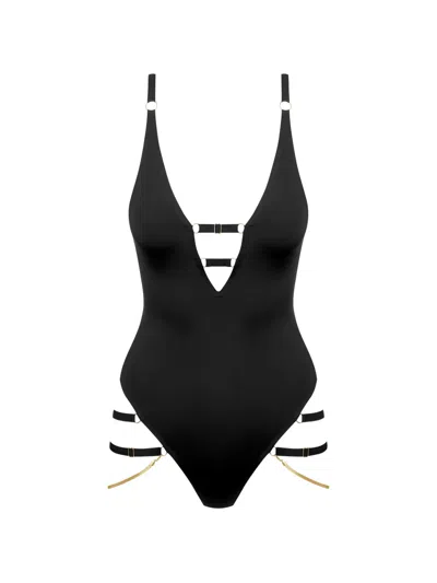 Maison Close V-neck Strap Body In Black
