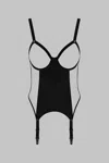 Maison Close Open-bust Bodysuit In Black