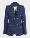 Maison Common Abstract Jacquard Single-breasted Jacket In Multi