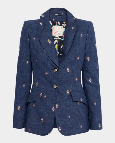 Maison Common Abstract Jacquard Single-breasted Jacket In Multi