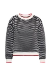 Maison Common Black/white Pullover With Contrast Hem In Multi