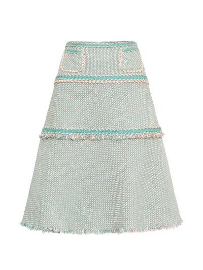 Maison Common Bouclé Frayed-edge Skirt In Gray