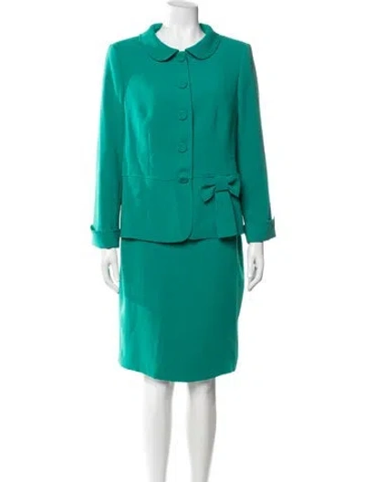 Pre-owned Maison Common Bow Accents Dress Set In Green