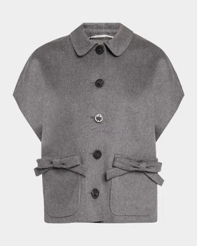 Maison Common Cashmere Casual Short-sleeve Jacket In Gray