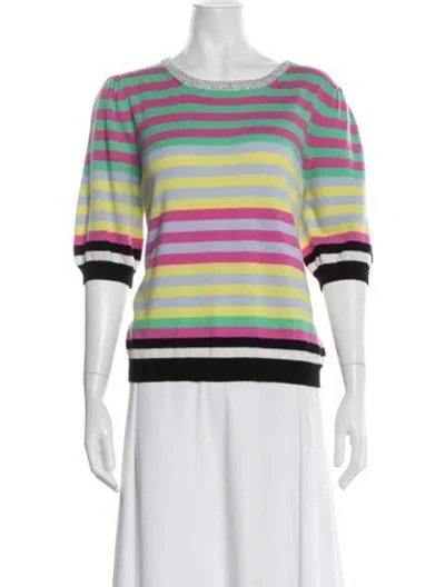 Pre-owned Maison Common Cashmere Striped Sweater W/ Tags In Pink