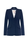 Maison Common Classic Blazer With Sharp Shoulders In Blue