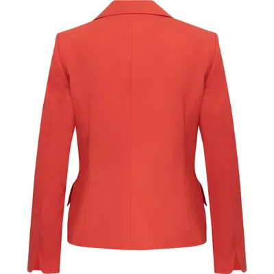 Maison Common Cool Wool Blazer With Flower Application In Red