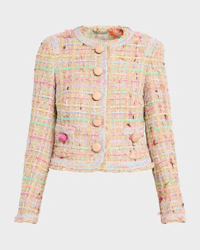 Maison Common Cotton Blend Tweed Macaroon Jacket In Multi