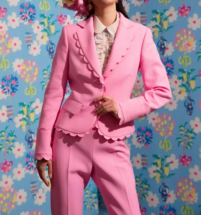 Maison Common Cotton Jacket With Scallop Detail In Pink