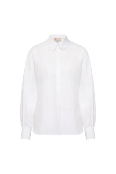 Maison Common Cotton Poplin Blouse With Slits In White