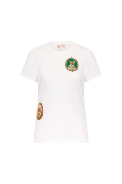 Maison Common Cotton T-shirt With Embroidery Animal Portrait Motif In White