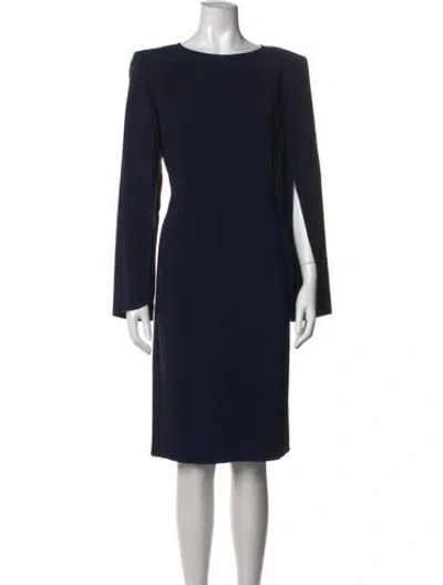 Pre-owned Maison Common Crew Neck Knee-length Dress In Blue