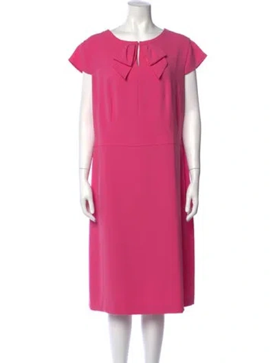 Pre-owned Maison Common Crew Neck Midi Length Dress In Pink