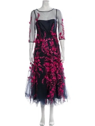 Pre-owned Maison Common Crew Neck Mini Dress In Black