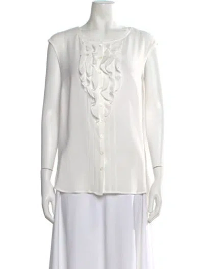 Pre-owned Maison Common Crew Neck Sleeveless Blouse In White