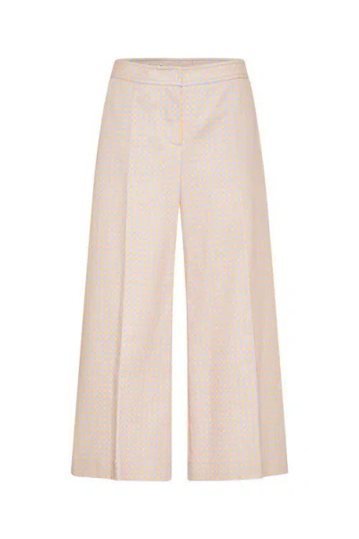 Maison Common Cropped Printed Cotton Trousers In Pink