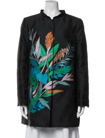 Pre-owned Maison Common Floral Print Jacket In Blue