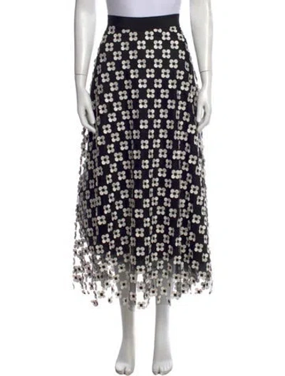 Pre-owned Maison Common Floral Print Long Skirt W/ Tags In Black