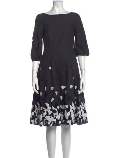 Pre-owned Maison Common Floral Print Midi Length Dress In Grey