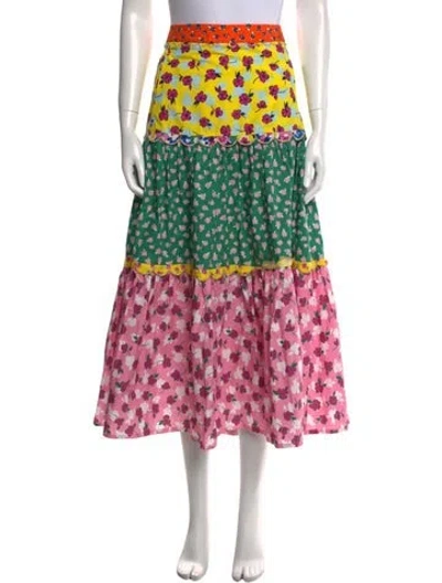 Pre-owned Maison Common Floral Print Midi Length Skirt W/ Tags In Pink