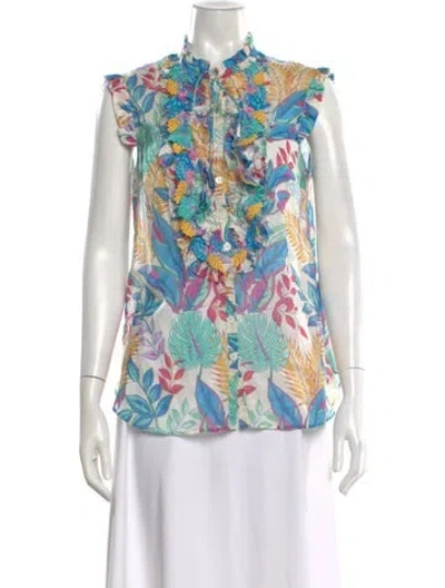 Pre-owned Maison Common Floral Print Sleeveless Blouse In Multi