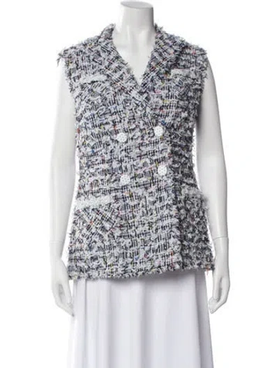 Pre-owned Maison Common Floral Print Vest In White