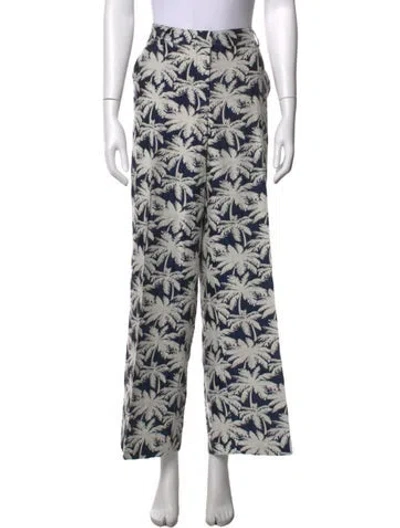 Pre-owned Maison Common Floral Print Wide Leg Pants In Multicolor