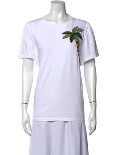 Pre-owned Maison Common Graphic Print Crew Neck T-shirt In White