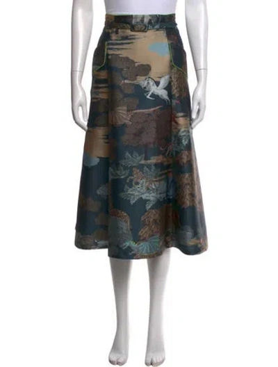 Pre-owned Maison Common Graphic Print Midi Length Skirt In Multicolor