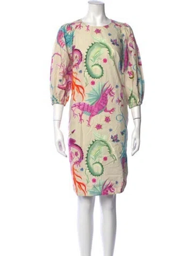 Pre-owned Maison Common Graphic Print Mini Dress In Multicolor