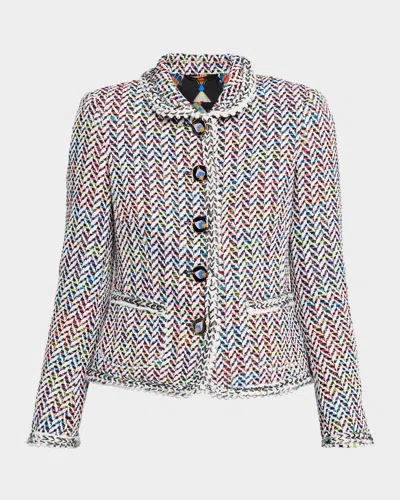 Maison Common Herringbone Tweed Single-breasted Jacket In Multi