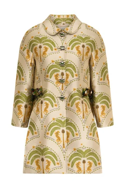 Maison Common Jacquard Long Jacket With Embroidery In Multi