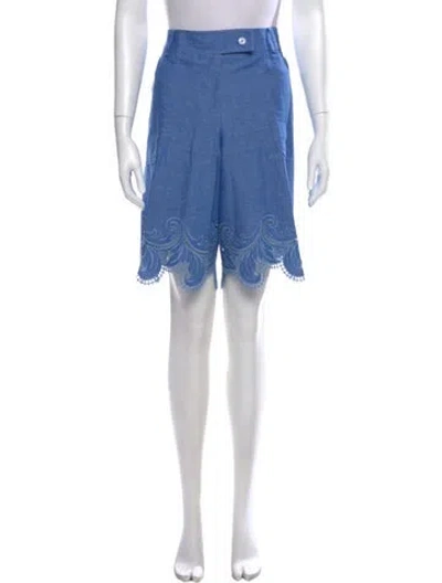 Pre-owned Maison Common Lace Pattern Knee-length Shorts W/ Tags In Blue