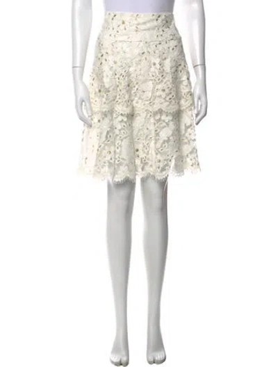 Pre-owned Maison Common Lace Pattern Mini Skirt In Neutrals