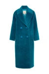 Maison Common Long Alpaca Coat In Blue