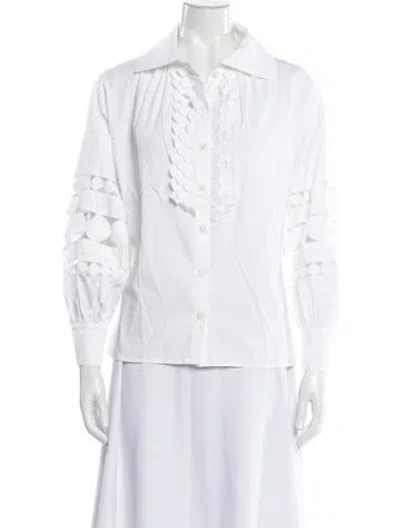 Pre-owned Maison Common Long Sleeve Blouse In White