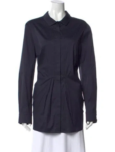 Pre-owned Maison Common Long Sleeve Button-up Top In Blue