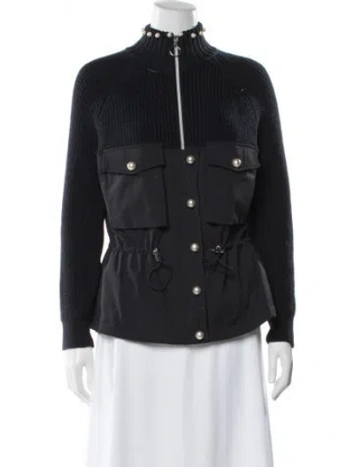 Pre-owned Maison Common Merino Wool Crew Neck Sweater In Black