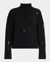 Maison Common Mock-neck Cutout Wool-cashmere Sweater In Black
