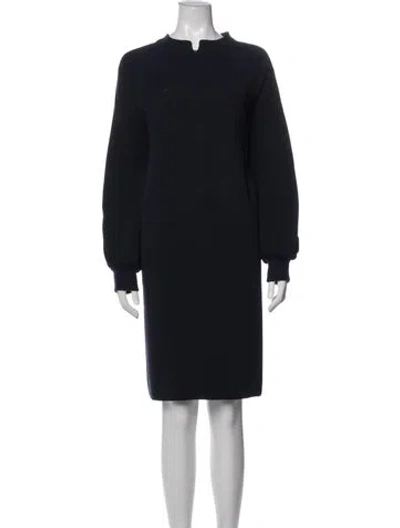 Pre-owned Maison Common Mock Neck Knee-length Dress In Blue