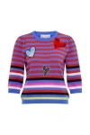 Maison Common Multi Colored Striped Pullover With Application In Multi