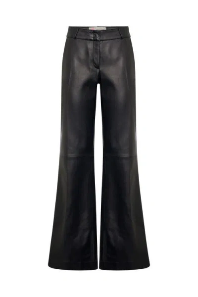 Maison Common Nappa Leather Bootleg Pants In Black