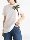 Maison Common Palm Tree Embroidered T-shirt In White