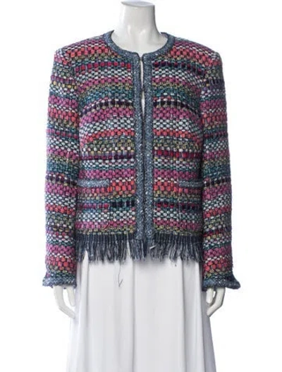 Pre-owned Maison Common Patterned Jacket In Blue