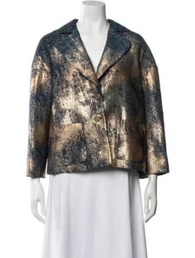 Pre-owned Maison Common Patterned Jacket W/ Tags In Blue