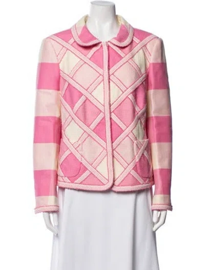 Pre-owned Maison Common Patterned Jacket W/ Tags In Pink