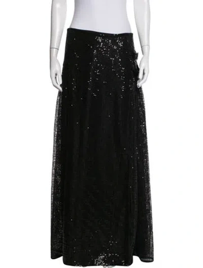 Pre-owned Maison Common Patterned Long Skirt In Black