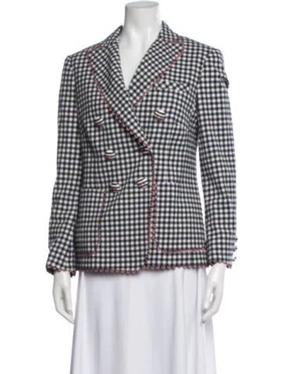 Pre-owned Maison Common Plaid Print Blazer In Multi