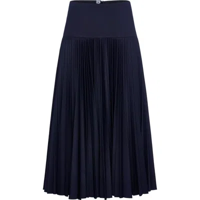 Maison Common Plissee Jersey Skirt In Blue