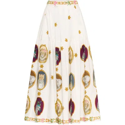 Maison Common Printed Cotton Skirt With Pockets In Multi
